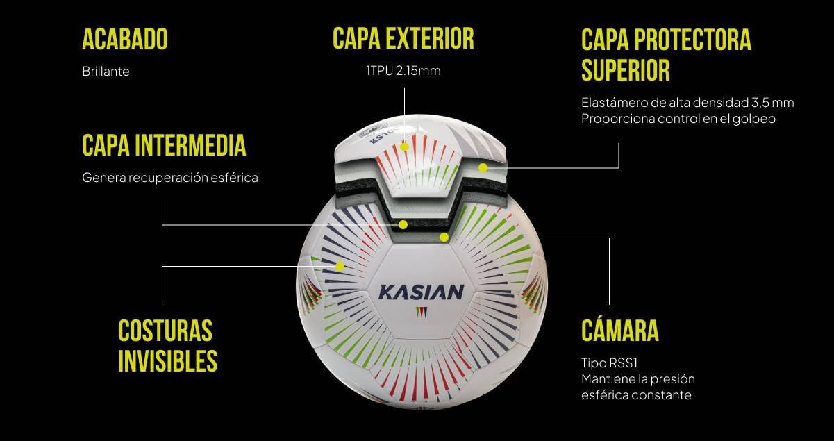 KASIAN Balón Fútbol Sala KS500, Unisex
